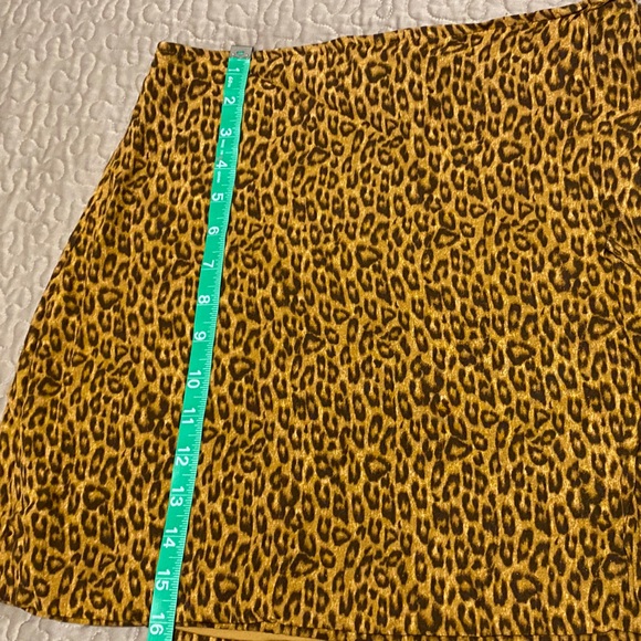GB girls Brown Leopard Print Mini Skirt with Side Ties - Picture 7 of 9